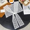 New Lace Embroidered Fake Collar Long Ribbon Bowknot Neck Scarf Lace Wrap Decorative Shawl Fake Collar Women Clothes Accessories