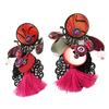 [Q1272] - Designer Clips 'Lilipoupettes' Red Black - 70x30 Mm
