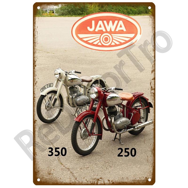 JAWA Vintage Wall Poster Vintage Retro Wall House Restaurant Decoration Plaque Metal Wall Decor Art Metal Sign Tin Sign Plate