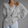Spring And Autumn Cardigan Loose Sweater Jacket Soft Long Sleeve Knitwear