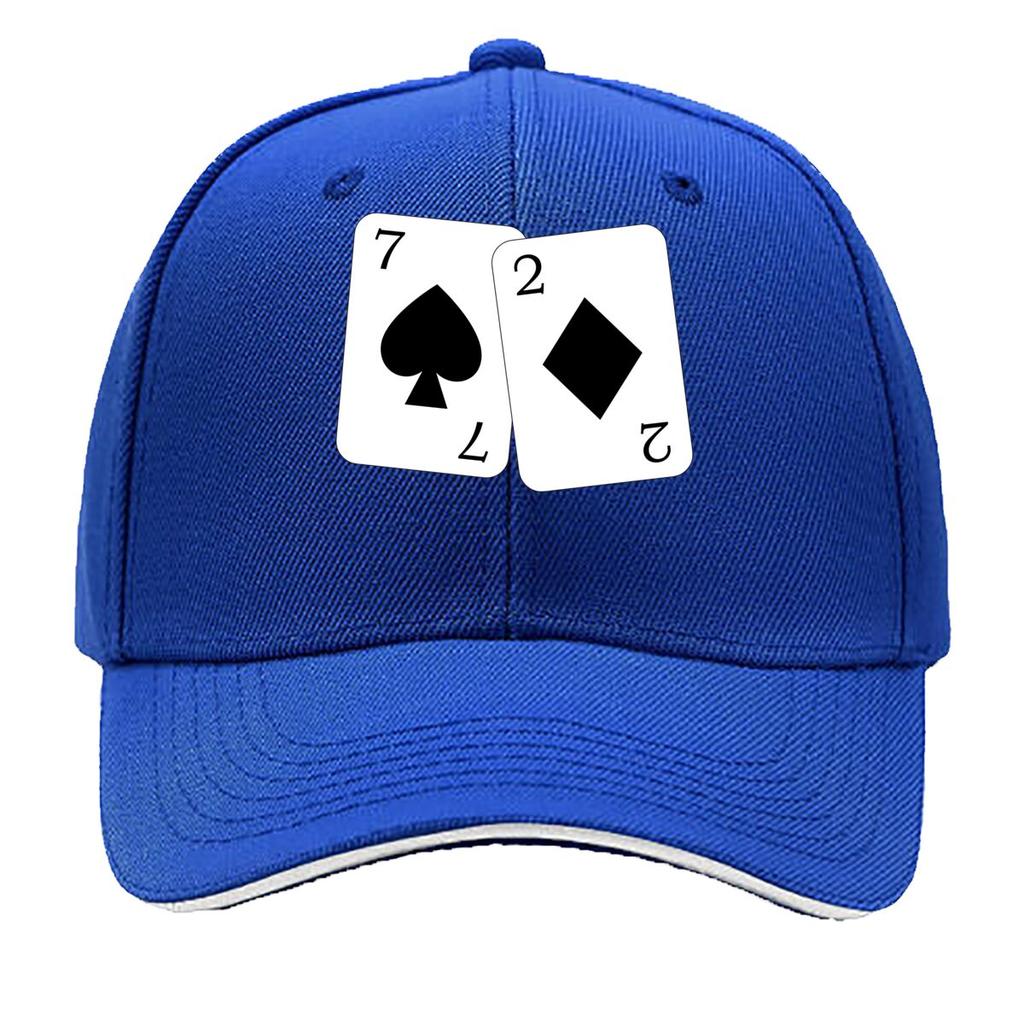Classic Spade 7 Diamond 2 Card pattern Sandwich Baseball Cap For WoUnisexs Unisex FeUnisex Beach Dad Hat