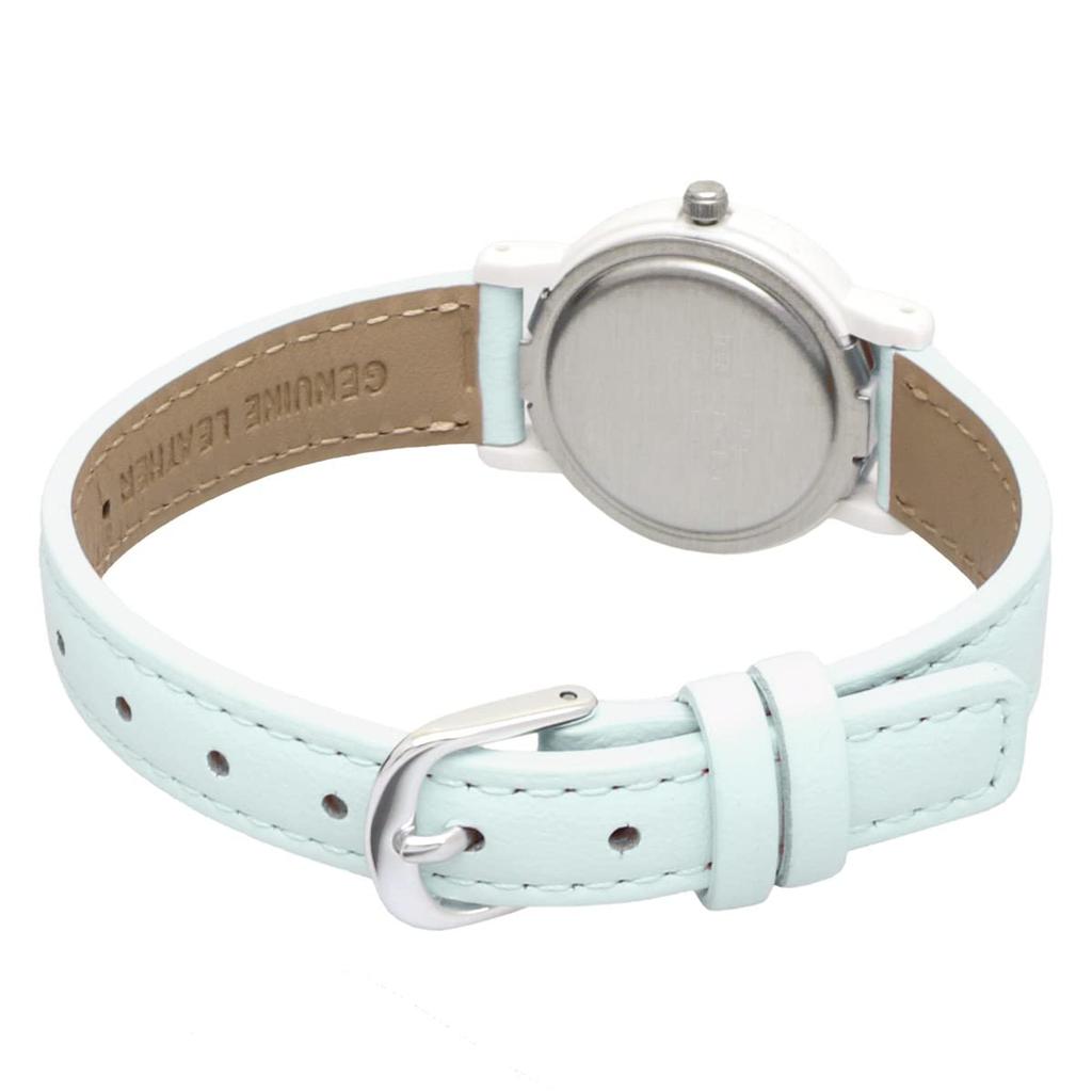 Casio Женские аналоговые часы LQ-139L-2B с пастельно-голубым и нежно-розовым кожаным ремешком, круглым циферблатом и кожаным ремешком (Импортный)