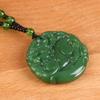 Классический зеленый кулон нефритовое ожерелье модные украшения с подвесками резное благословение амулет на удачу подарки