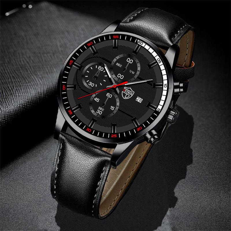 Fashion Calendar Watch Men's Watch Quartz Watch Men's Leather Watch Casual Watch Sports Watch Student Watch Men's