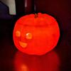 LED Pumpkin Light Halloween Jack-O'-Lantern Flickering Tea Light Inside Orange Pumpkin for Mantel Fall Festival Decoration