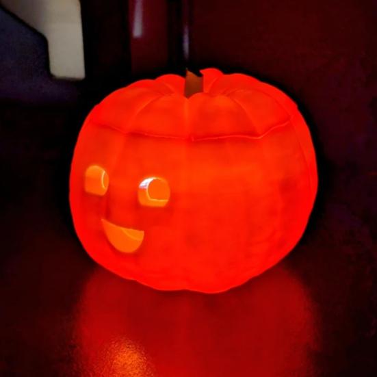 LED Pumpkin Light Halloween Jack-O'-Lantern Flickering Tea Light Inside Orange Pumpkin for Mantel Fall Festival Decoration