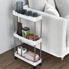 1pc Multi-Purpose Storage Shelf Rack Toilet Bathroom Crevice Storage Rack Kitchen Narrow Cabinet Living Room Floor Standing Rack