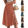 Summer Women's Dress Floral Half-body Skirt Open A-line Package Hip Mid-waist Long Skirt