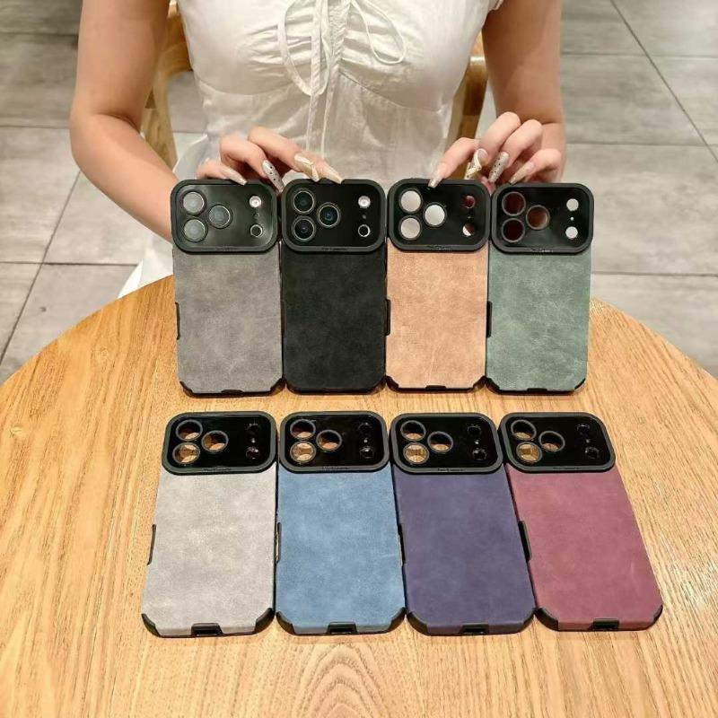Роскошный матовый кожаный силиконовый чехол для iPhone 17 Air 16 15 14 Plus 13 12 11 Pro Max 7 8 XR X XS Защита камеры Ударопрочная крышка