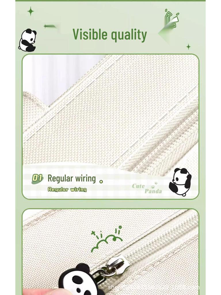 Канвасная сумка-тоут А4 с пандой - Большой вместимости для студентов и детских книг