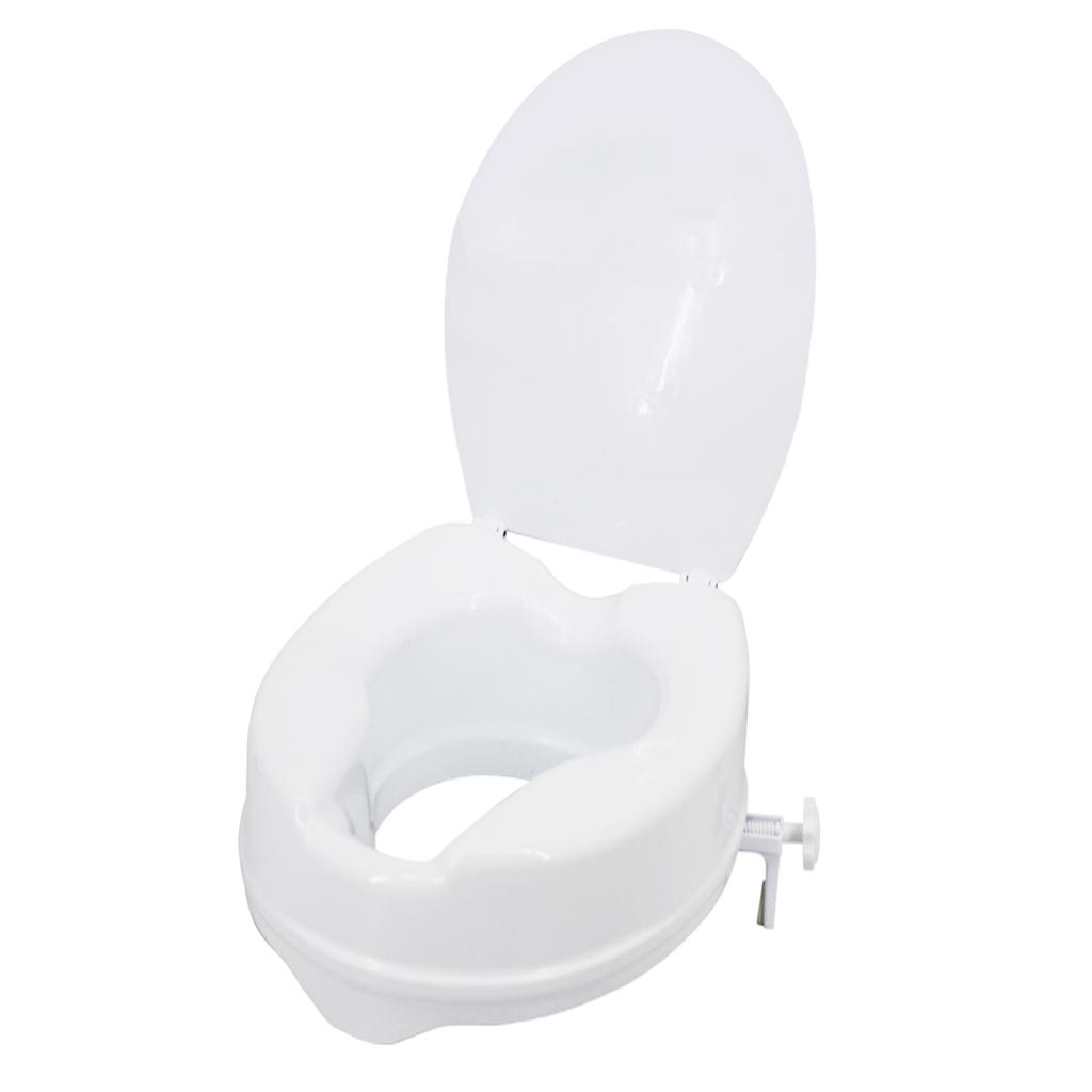 Raised Toilet Seat with Lid 300 Lbs Heavy Duty Elevated Toilet Seat with Tightening Clamps Raised