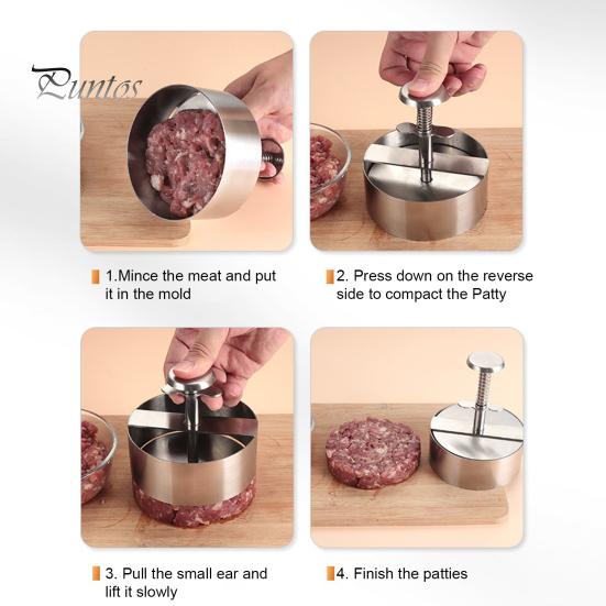 Пресс для бургеров из нержавеющей стали Пресс для гамбургеров с идеальными котлетами Простая в использовании машина для бургеров с котлетами для домашних бургеров