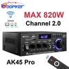 Цифровой усилитель Woopker AK45 Pro HiFi Surround Sound Max Power 820W Channel 2.0 Bluetooth 5.0 Аудиоусилитель для семейного автомобиля
