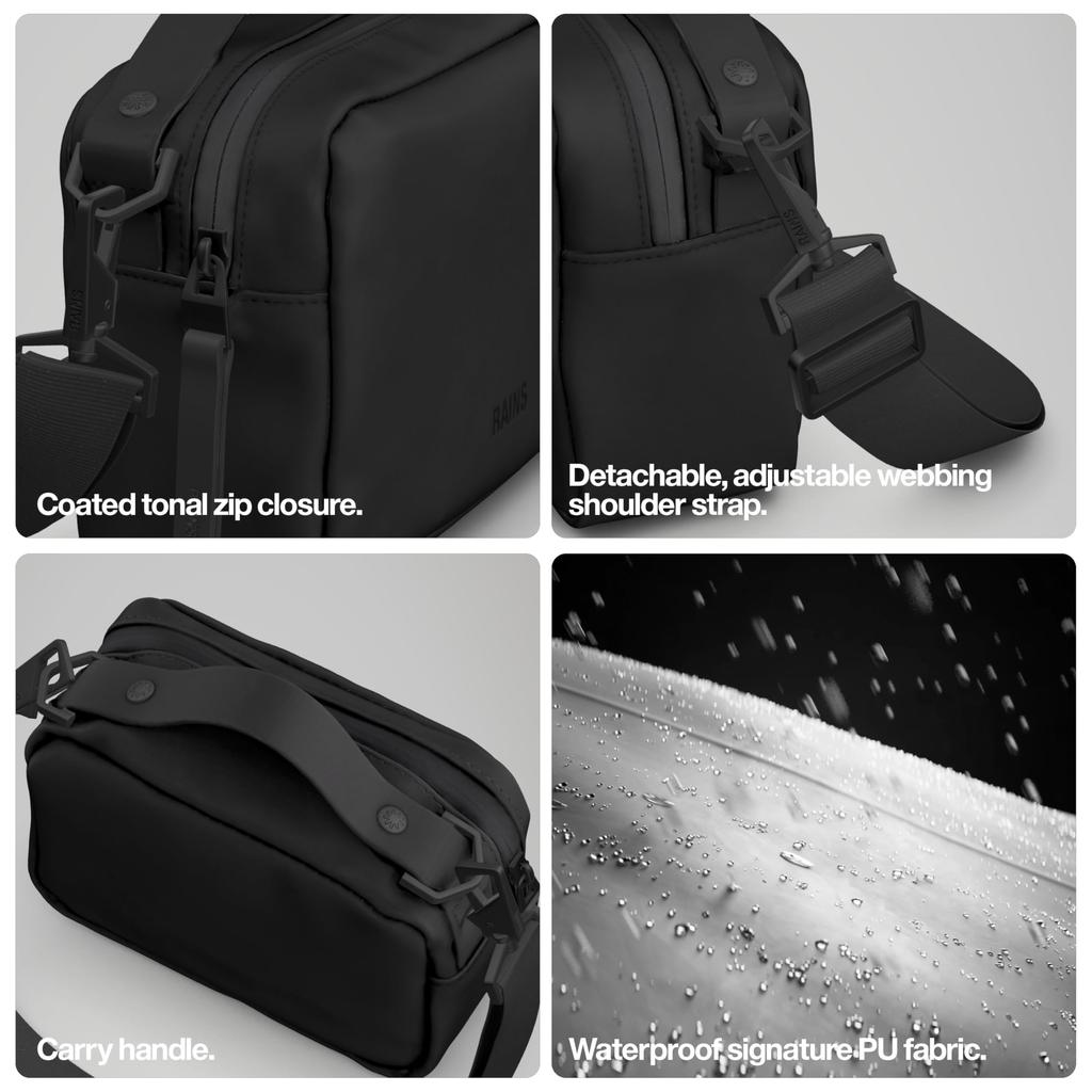 Сумка-коробка Micro через плечо 14120 черная [RAINS]