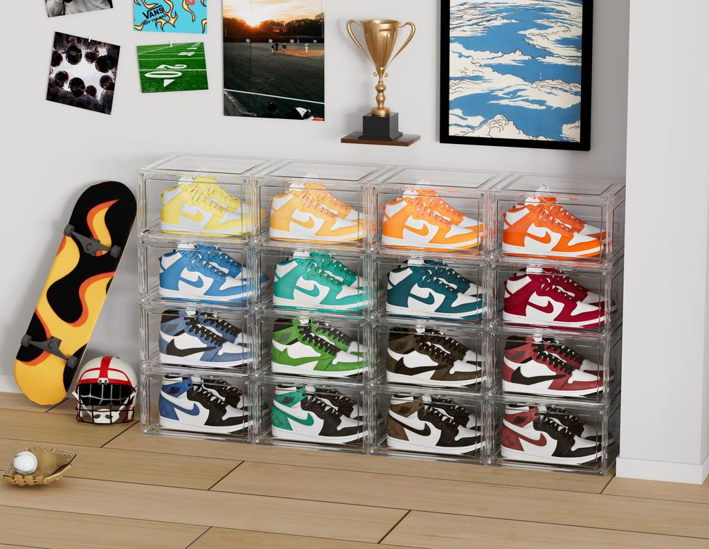 Обувь 6 Большая емкость для хранения Прозрачная передняя магнитная дверь для кроссовок Небольшое косметическое хранилище для обуви Хранение обуви Унисекс Вход для обуви Сборка обуви с