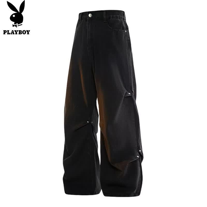 PLAYBOY Мужские свободные прямые джинсы широкие от бедра