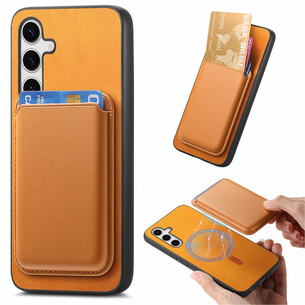 For Samsung Galaxy S25 Case Detachable Magnetic Card Bag Leather Phone Back Cover