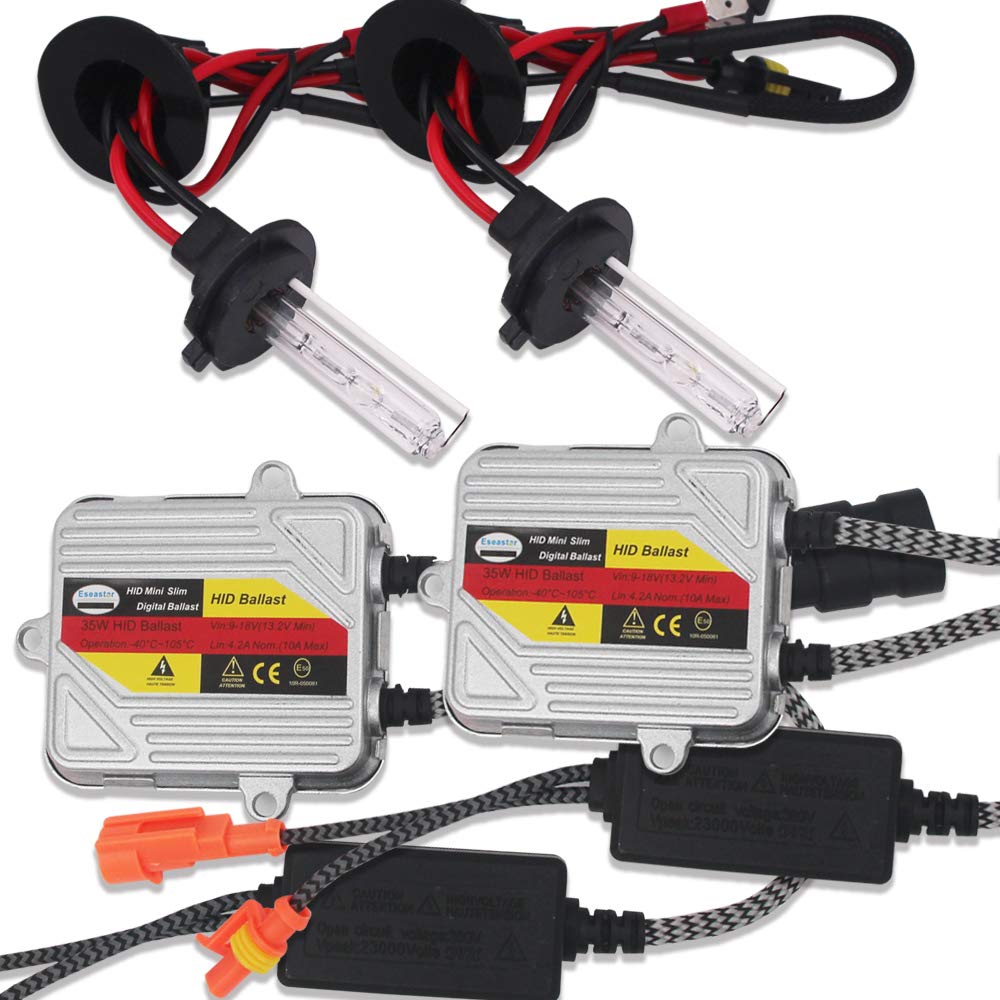 Eseastar H7 HID Комплект Фары для Автомобиля 35 Вт Лампа Взрывная 6000K Белый Оригинальная Замена Тонкий Балласт Мгновенная Активация Водонепроницаемый