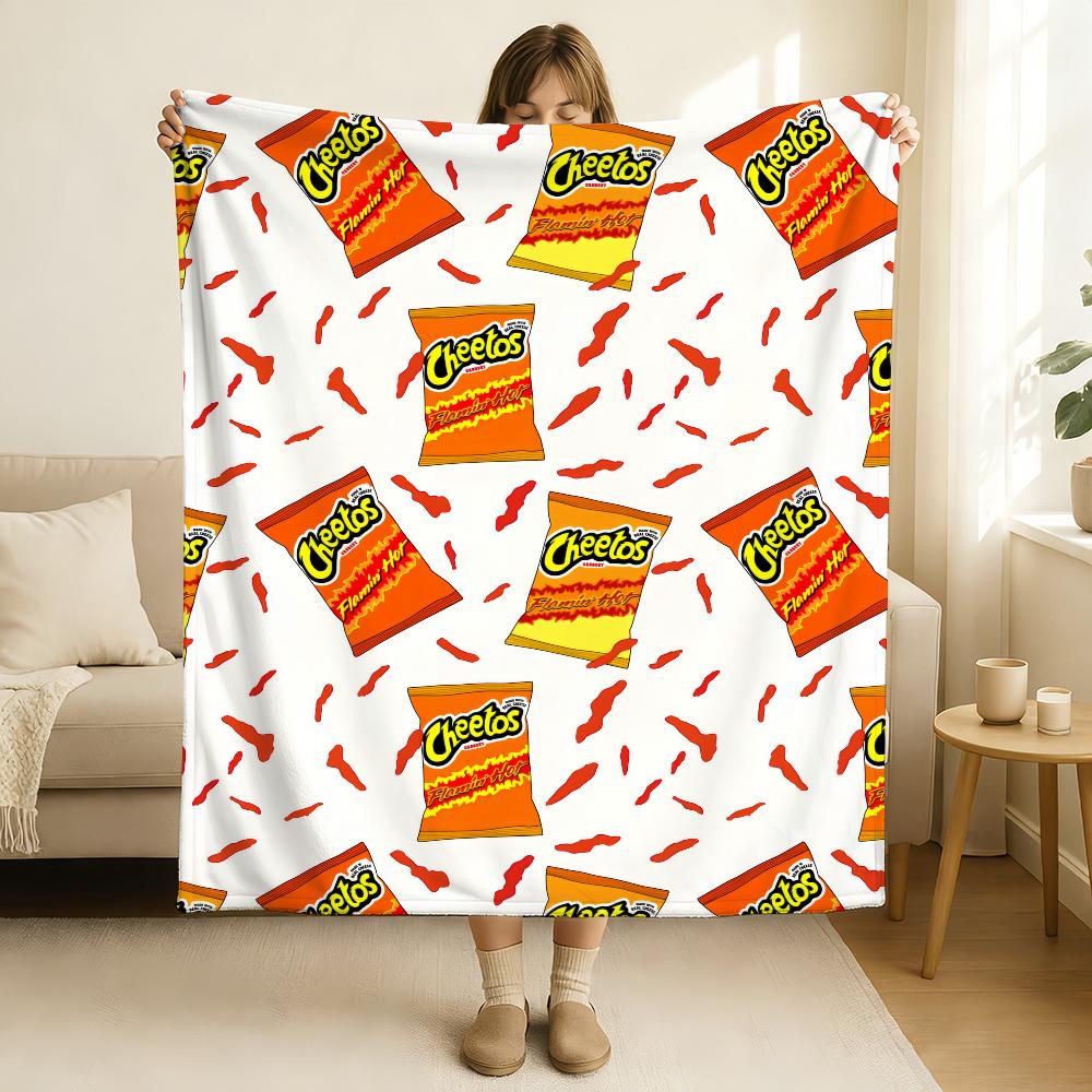 Вкусная еда C Cheetos S Плед Мягкий и приятный для кожи Для дивана кровати Дневного сна Покрывало Всесезонное Одеяло