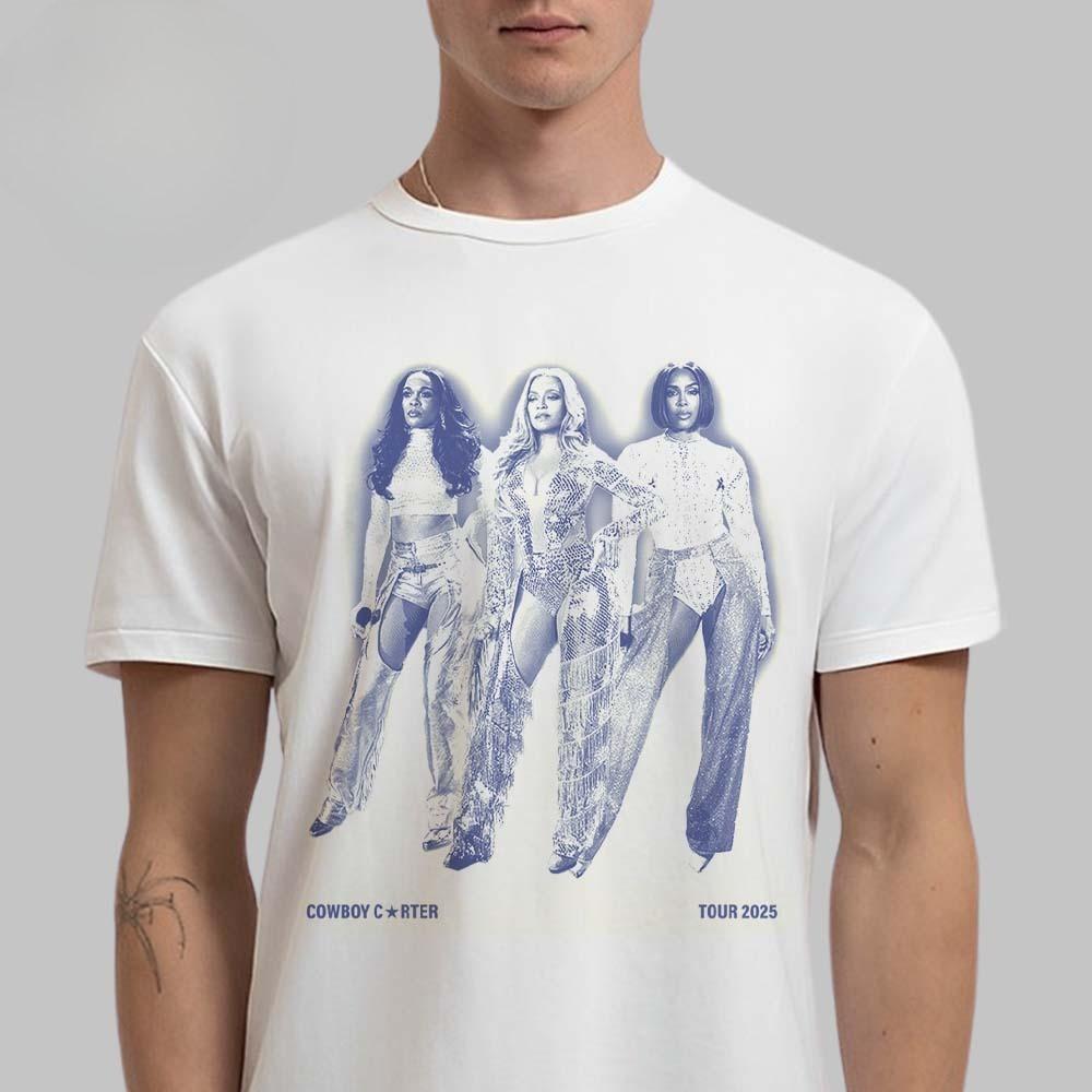Редкая белая футболка Beyoncé Destiny’s Child X Cowboy Carter Tour 2025 Legacy Высококлассная роскошь Для мужчин и женщин Топ Y2k