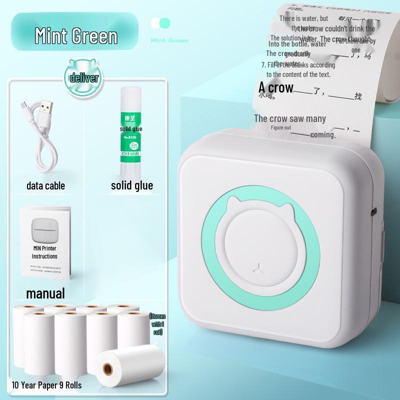 Ультра-четкий мини-портативный студенческий принтер: Умный термо-органайзер без чернил