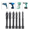 6Piece Auger Drill Bit Hexagonal Shank Snail Drill Bit Set High Carbon Steel, 4 Edges, 4 Flutes for Woodworking