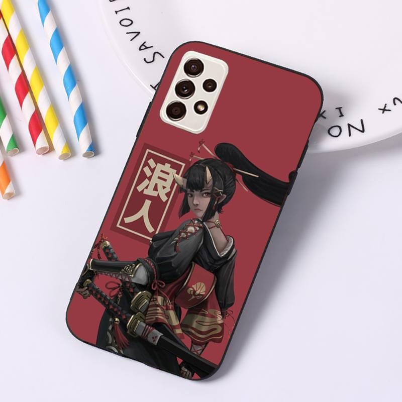 Чехол для телефона Samurai Gril Women для Samsung A91 A81 A73 A72 A71 A30S A20 A12 A13 A52 A53 4G 5G, мягкий черный чехол для телефона