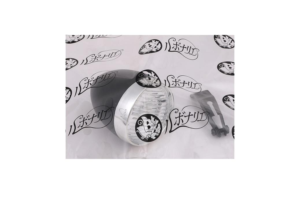 Rubonarie Bicycle Headlight, Bullet-Shaped Head, Classic Design, Retro LED Front Headlight, Battery-Operated (Black)