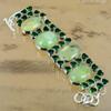Gift For Women Chain Adjustable Bracelet 925 Silver Natural Prehnite Gemstone