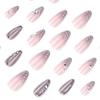 French Pastel Cat Eye 3D Wave Pearl Rhinestone Press-On Nails