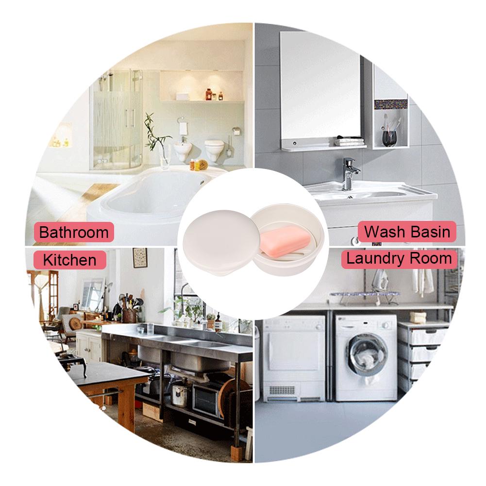 Портативная круглая мыльница Водонепроницаемый контейнер для мыла с дренажной пластиной и крышкой для путешествий и аксессуаров для ванной комнаты