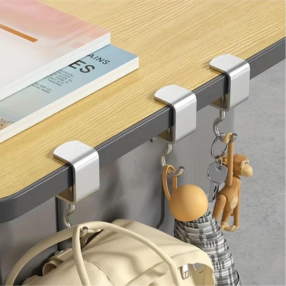 5Pcs Adjustable Desktop Hook Large Load-bearing Hanging Backpack Hook Sturdy Table Edge Hook Home