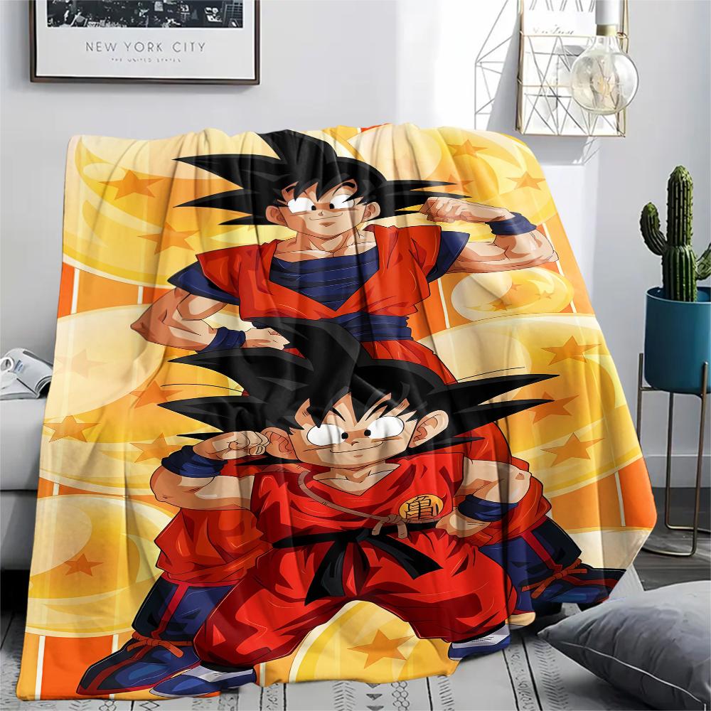Фланелевое одеяло с принтом персонажей Dragon Ball, Высококачественное, Удобное для всех сезонов, Декор для дома, Тепло и уют, Идеально для рождественских подарков