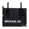 Michael Kors Мирелла Сумка-тоут из канваса с принтом букв, серебряная фурнитура, маленькая, унисекс, стиль для пары, черная