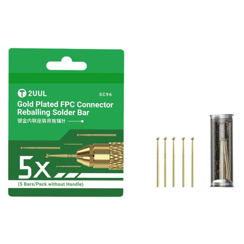 2UUL SC96 5Pcs Gold Plated Tin Dragging Needle Head FPC Connector Reballing Solder Bar