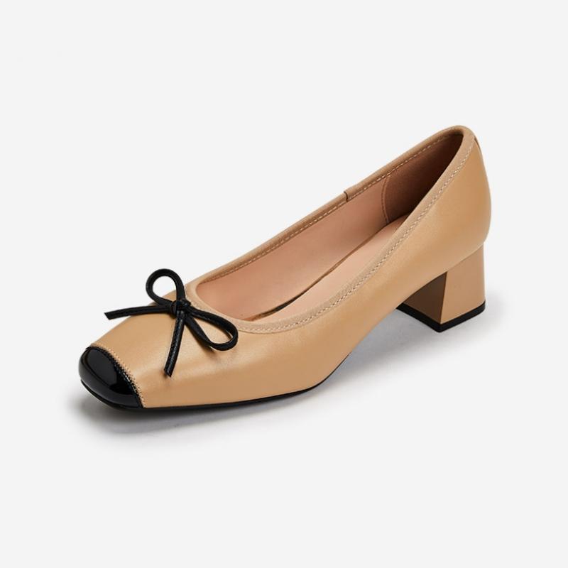 Simplet By ESquire Simple Women S Velour Ribbon pumpS Beige