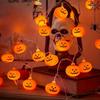1 шт. 10/20 светодиодная 3D гирлянда в виде тыкв, декоративная лампа для создания атмосферы Хэллоуина, на батарейках, для дома, спальни, вечеринки, фестивального декора