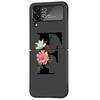 Чехол с буквами «сделай сам» и цветком для Samsung Galaxy Z Flip 3 4 5G, черный жесткий корпус для телефона из ПК Z Flip4, роскошный чехол в виде ракушки
