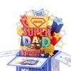 Синий подарок ко Дню отца Супер папа 3D Up поздравительные открытки С Днем отца Открытка на все случаи жизни