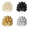 36pcs Gold Confetti Balloon Black Gold Silver Metal Balloons for Graduation Wedding Birthday Party Decoration Baby Shower Globos