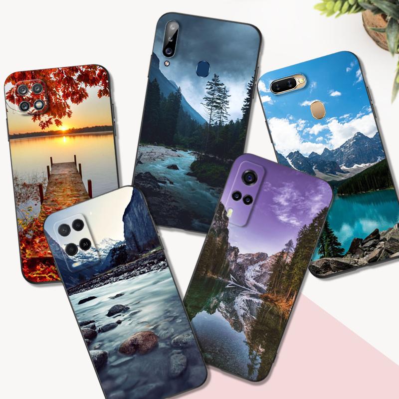 Черный чехол Tpu для OPPO Reno 6 5 3 4 4Z 4F SE 5F 5Z PRO PLUS lite 6 6z 4G 5G горный природный пейзаж