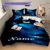 Custom Name Avatar Family Bedding 3 Piece Set HD Print Duvet Cover Pillowcases for Teens Adult Bedroom Decoration