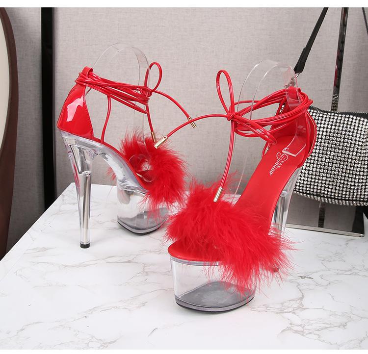 Босоножки на платформе и высоком каблуке 16 см, кожаные летние туфли на шпильке с перекрестным ремешком для подиума, вечерние туфли