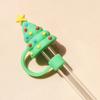 Christmas Straw Covers Cute Silicone Straw Plug Tips Cover Reusable Dust-Proof Reusable Straw Cover Cap Decoration Festival Gift