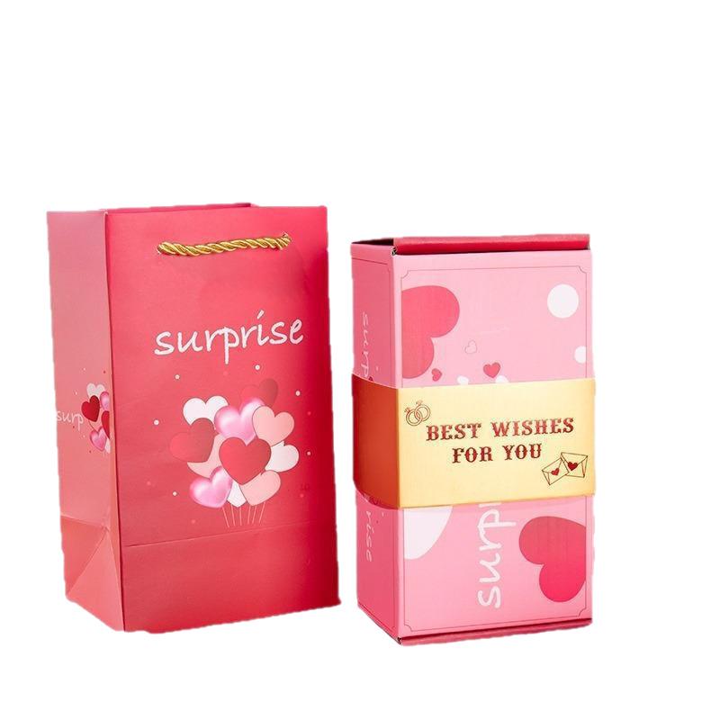 Douyin Surprise Jumping Box: Креативный романтический подарок на День святого Валентина и день рождения в красном конверте.