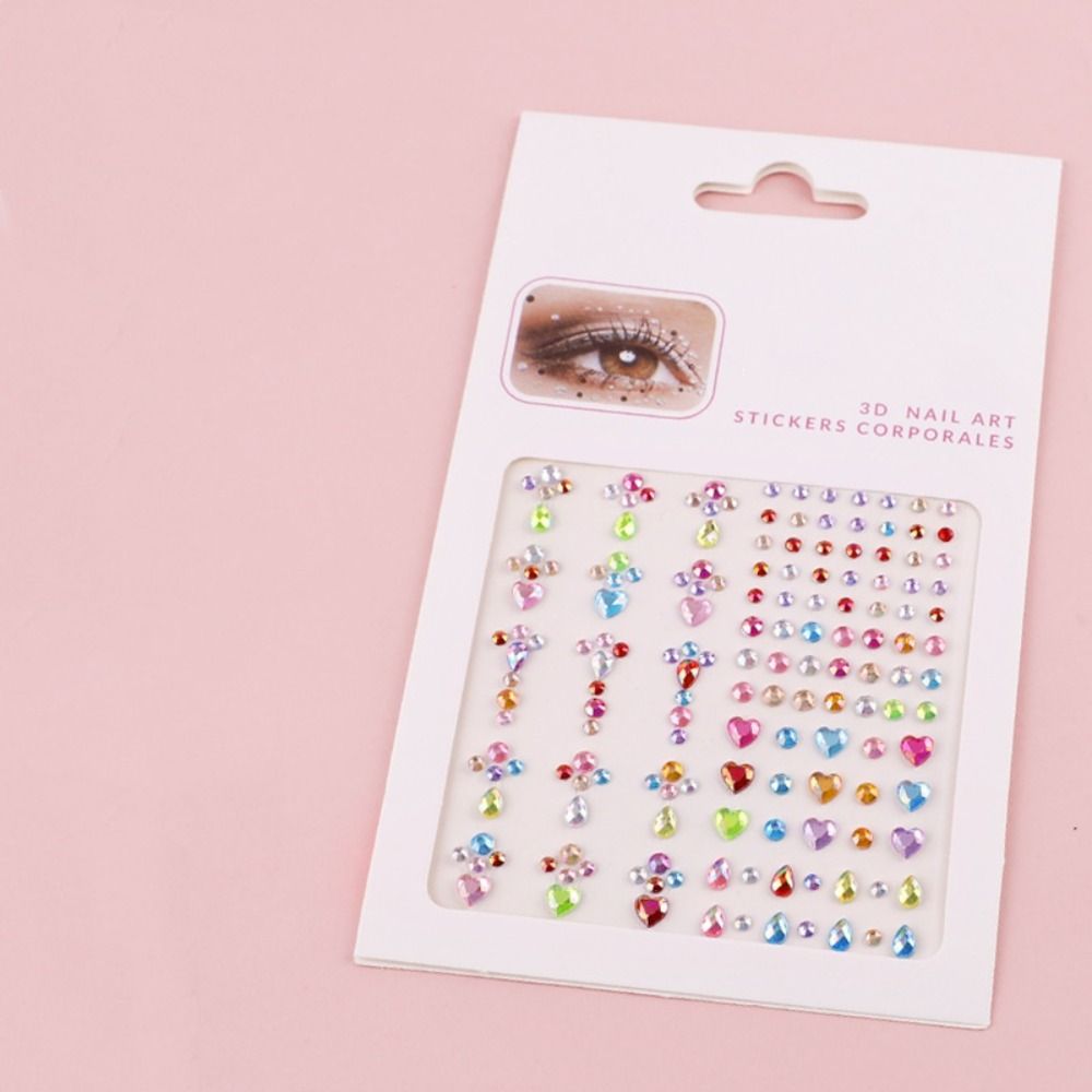Resin Facial Rhinestone Stickers Glitter Rhinestone Eye Stickers Crystal Forehead Sticker  Party