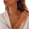 European & American Fashion Copper Snake Chain Necklace Set: Simple Geometric Clavicle Chain
