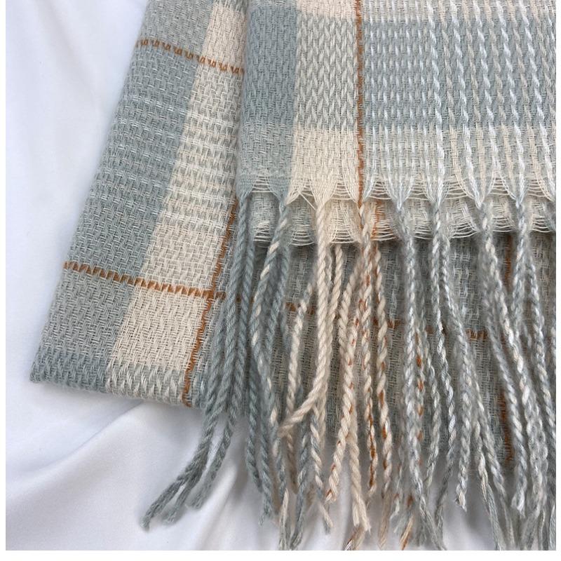 Women Scarf Winter Warm Plaid Shawl Unisex Women's Tassel Pashmina Ladies Cashmere Wrap Female Luxury Stoles Male Thick Neckerchief