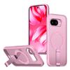 For Google Pixel 9a Magnetic Case Kickstand Grid Texture TPU PC Phone Back Cover