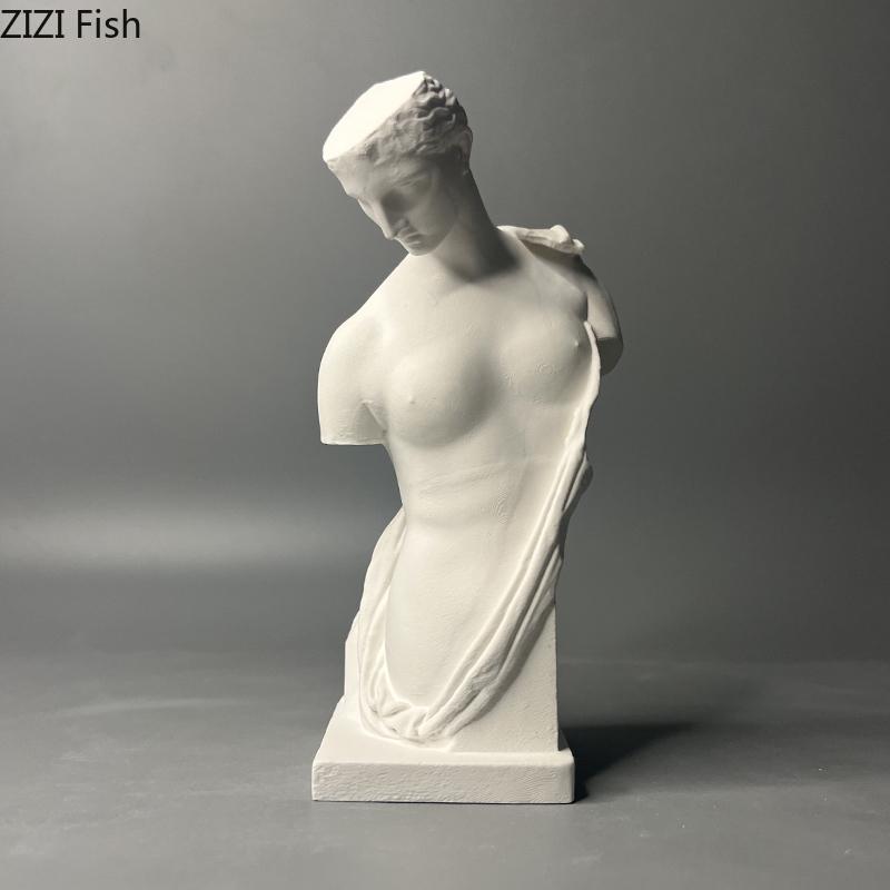 Гипсовая статуэтка древнегреческой девушки Настольное украшение Орнаменты Фигурки Скульптура Практика рисования Раскрашивание Учебное пособие